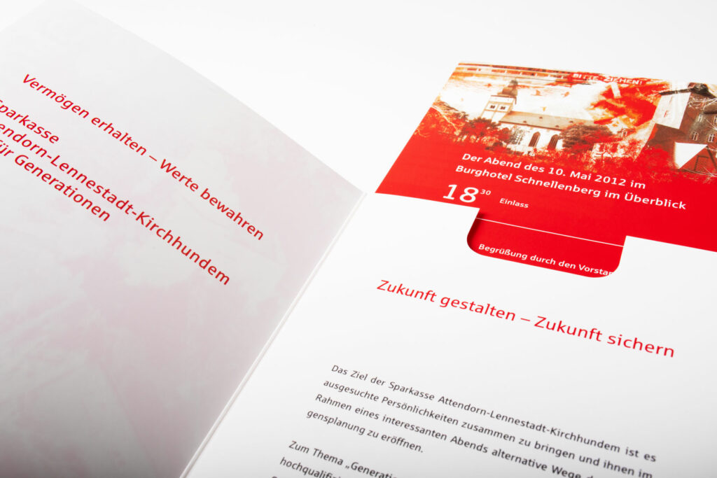 Referenz Sparkasse Attendorn Einladungskarte zum 175. Jubiläum