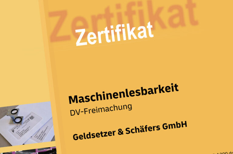 Zertifikat DV-Freimachung
